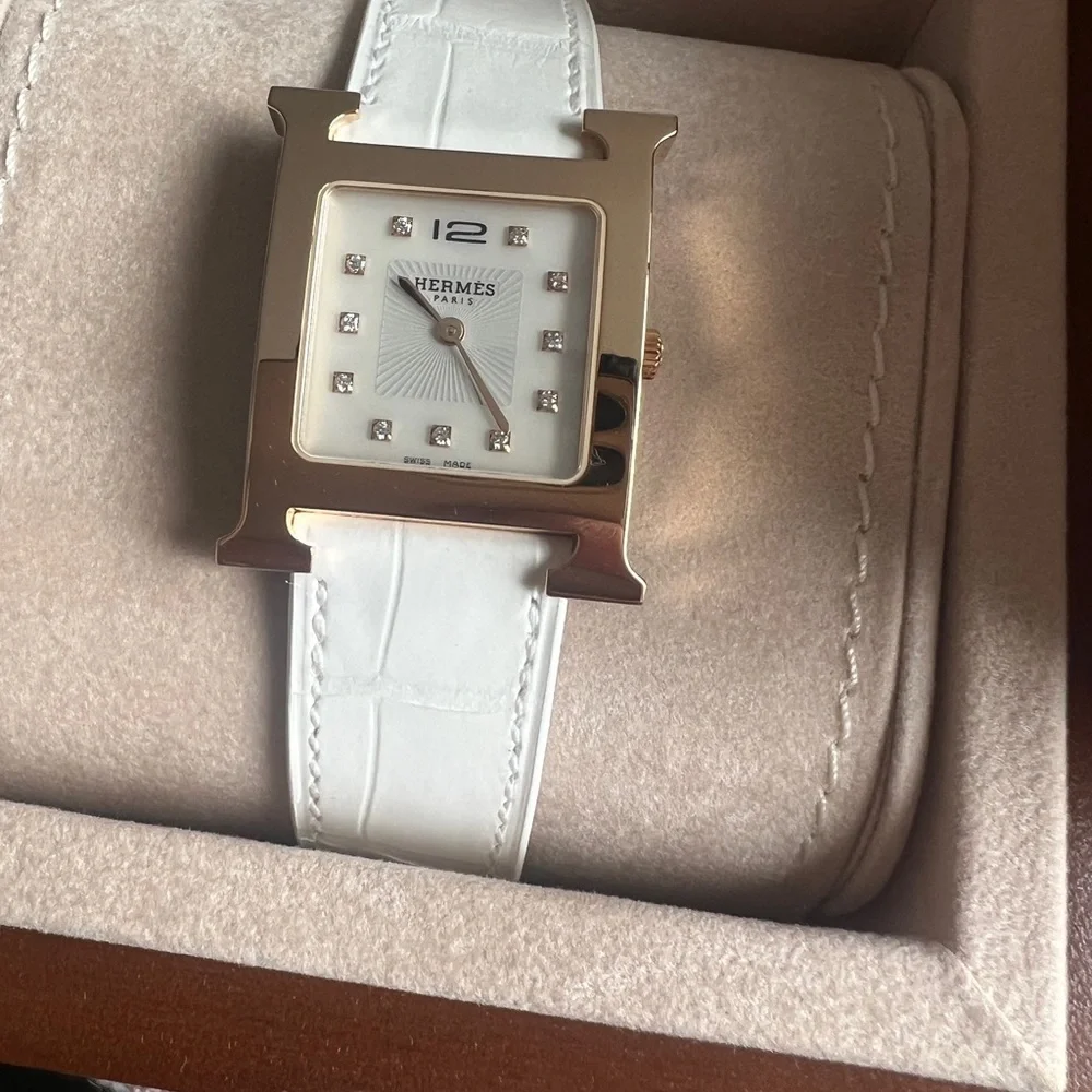 Brand new hermes heure H diamond watch rose gold - Picture 3 of 11